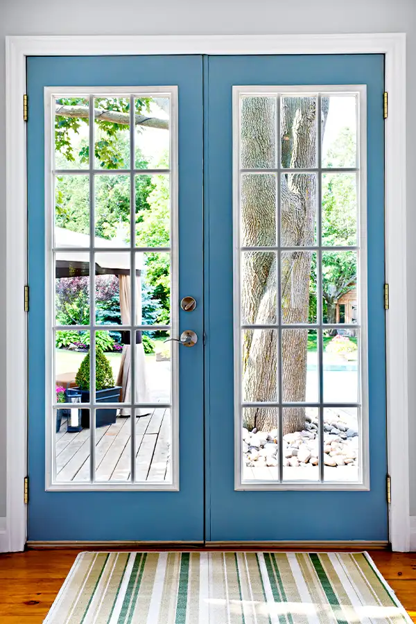 Roller Brothers Construction - blue frame French Patio Doors - Springfield, IL