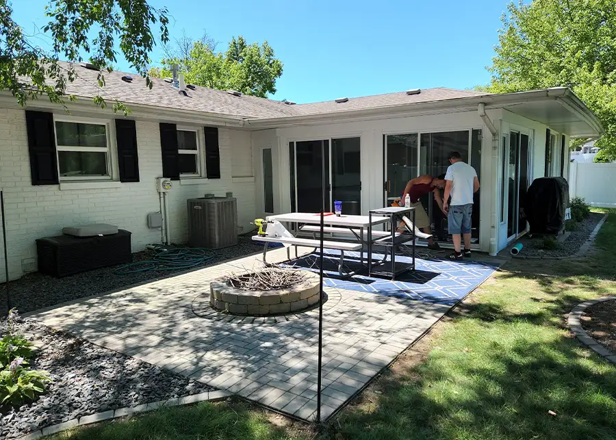 Roller Brothers Construction - past project, sunroom with sliding Patio Doors - Springfield, IL